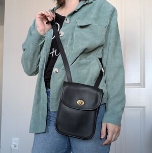 Coach vintage crossbody bag in navy with matching pouch